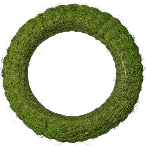 Bază de coroniță din paie îmbrăcată în sisal 20cm/4cm – Verde