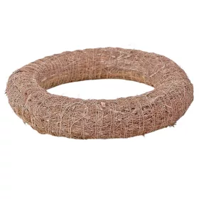   Bază de coroniță din fân îmbrăcată în sisal 25cm/5cm - Bej