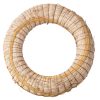 Bază de coroniță din paie cu sisal și decor din sorg 25cm/6cm – Alb