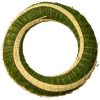 Bază de coroniță din paie cu sisal și decor din sorg 25cm/6cm – Verde