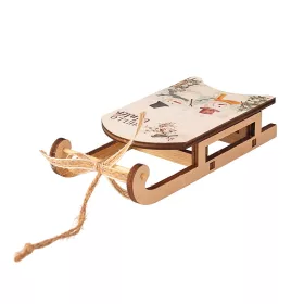   Sanie ornament de Crăciun, 15 x 7 x 3cm, pentru utilizare creativă sau brad de Crăciun - Om de zăpadă