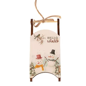   Sanie ornament de Crăciun, 15 x 7 x 3cm, pentru utilizare creativă sau brad de Crăciun - Om de zăpadă