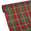 Material decorativ de Crăciun cu carouri scoțiene, șervet de masă 28cm x 2.7m