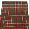 Material decorativ de Crăciun cu carouri scoțiene, șervet de masă 28cm x 2.7m