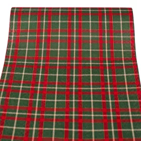   Material decorativ de Crăciun cu carouri scoțiene, șervet de masă 28cm x 2.7m