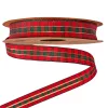 Panglică de Crăciun cu carouri scoțiene 15mm x 10m