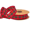Panglică de Crăciun cu carouri scoțiene 25mm x 10m