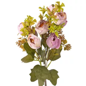   Buchet de flori artificiale Ranunculus, 5 fire, 32cm înălțime - Mov