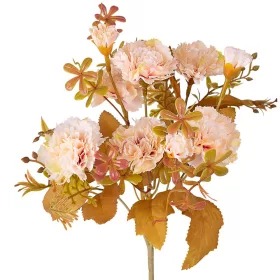   Buchet de flori artificiale Garoafe, 6 fire, 30cm înălțime - Roz