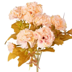   Buchet de flori artificiale Garoafe, 6 fire, 30cm înălțime - Somon