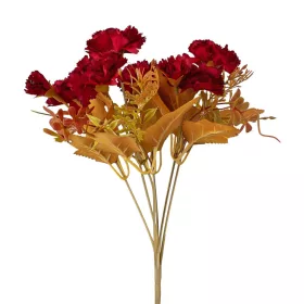   Buchet de flori artificiale Garoafe, 6 fire, 30cm înălțime - Bordo