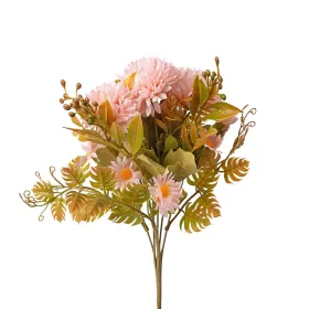   Buchet de flori artificiale Crizanteme, 7 fire, 34cm înălțime - Roz