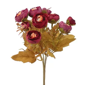   Buchet de flori artificiale Bujori, 5 fire, 28cm înălțime - Bordo
