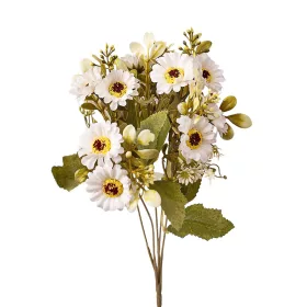   Buchet de flori artificiale Margarete, 5 fire, 31cm înălțime - Alb
