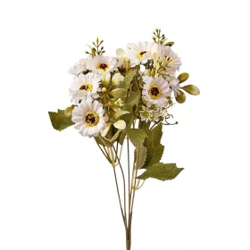   Buchet de flori artificiale Margarete, 5 fire, 31cm înălțime - Alb