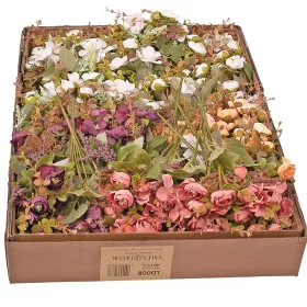   Buchet de flori artificiale Bujori, 5 fire, 29cm înălțime - Mix 48 buc.