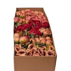   Buchet de flori artificiale Trandafiri, 7 fire, 31cm înălțime - Mix 36 buc.