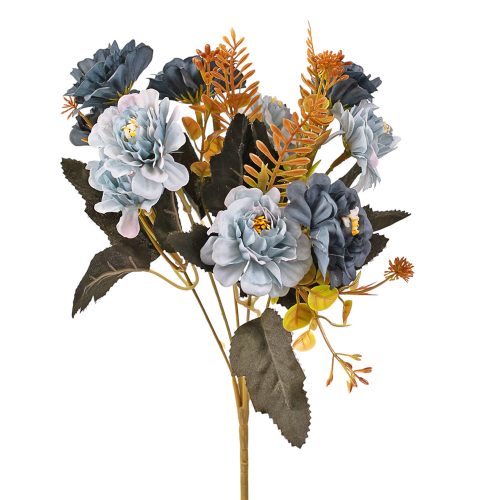 Buchet de flori artificiale, cu 5 ramuri, 29cm - Albastru