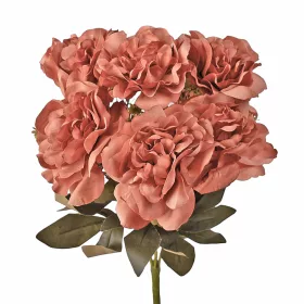   Buchet de flori artificiale Bujori, 7 fire, 38cm înălțime - Maro pudrat