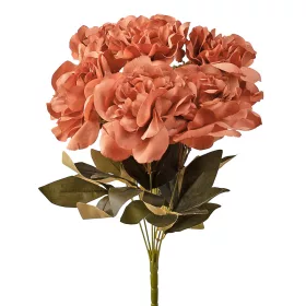  Buchet de flori artificiale Bujori, 7 fire, 38cm înălțime - Maro pudrat