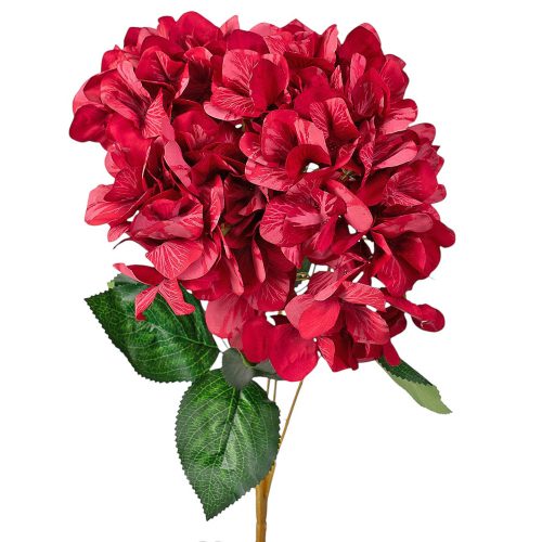 Buchet de flori artificiale Hortensii, cu 5 ramuri, 49cm - Roșu