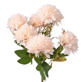   Buchet de flori artificiale Crizanteme, 7 fire, 42cm înălțime, floare: 9cm - Bej pudrat