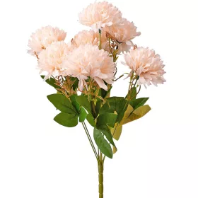  Buchet de flori artificiale Crizanteme, 7 fire, 42cm înălțime, floare: 9cm - Bej pudrat