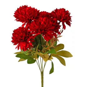   Buchet de flori artificiale Crizanteme, 7 fire, 42cm înălțime, floare: 9cm - Roșu