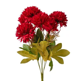   Buchet de flori artificiale Crizanteme, 7 fire, 42cm înălțime, floare: 9cm - Roșu