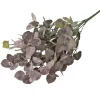 Buchet de eucalipt, 7 ramuri, 34cm - Verde / Mov
