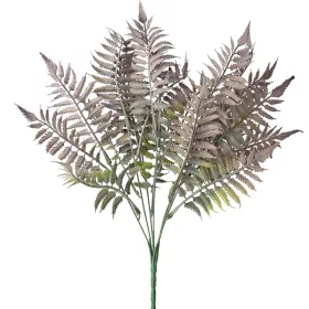 Buchet de ferigă, 7 ramuri, 41cm - Verde / Mov