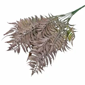 Buchet de ferigă, 7 ramuri, 41cm - Verde / Mov