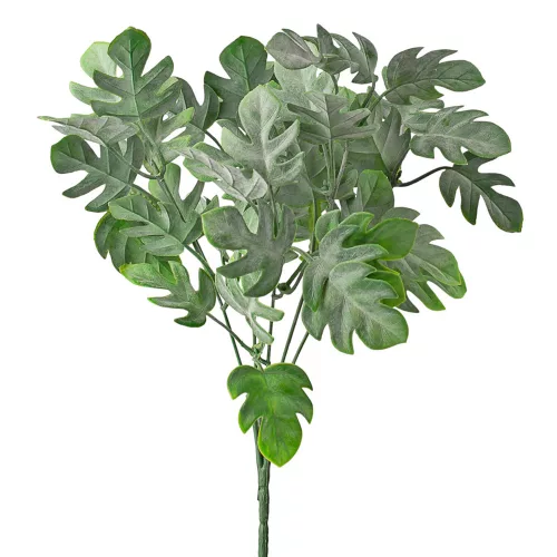 Buchet de monstera artificială, 5 ramuri, 35cm - Verde închis