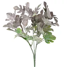   Buchet de monstera artificială, 5 ramuri, 35cm - Verde / Mov