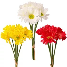 Buchet de gerbera real touch, 6 fire, 39cm - Mix 40 bucăți