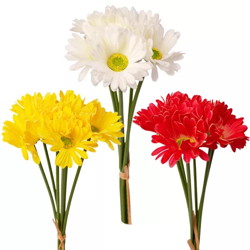 Buchet de gerbera real touch, 6 fire, 39cm - Mix 40 bucăți