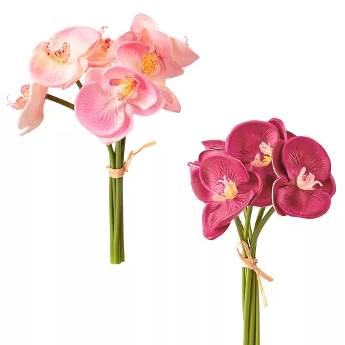 Buchet de orhidee real touch, 6 fire, 33cm - Mix 16 bucăți