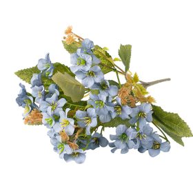 Buchet de flori mici din mătase, 28cm - Albastru