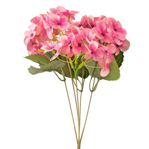 Buchet de hortensie din mătase, 34cm - Piersică / Roz