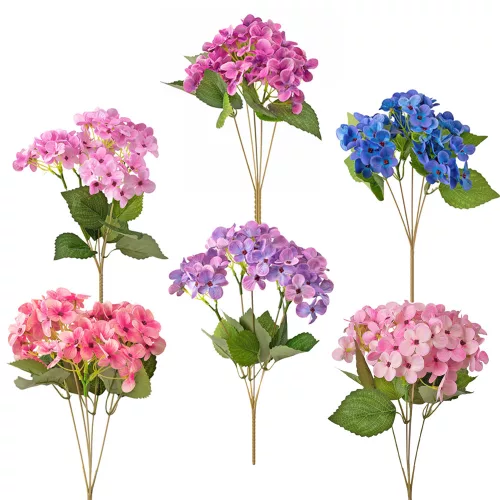 Buchet de hortensie din mătase, 34cm - Mix 60 bucăți