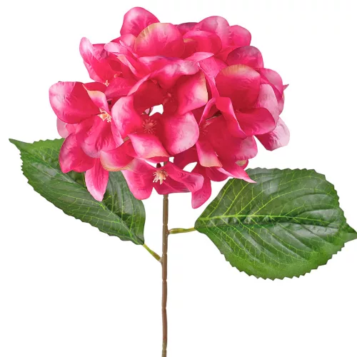 Buchet de hortensie din mătase, 60cm - Alb / Ciclam