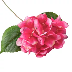 Buchet de hortensie din mătase, 60cm - Alb / Ciclam