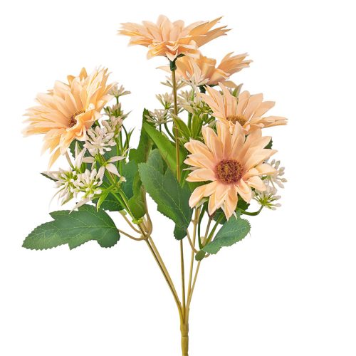 Buchet de gerbera din mătase, 29cm - Crem