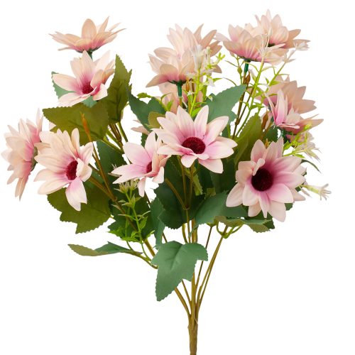 Buchet de flori artificiale din mătase, 37cm - Roz pudrat