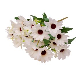 Buchet de flori artificiale din mătase, 37cm - Alb