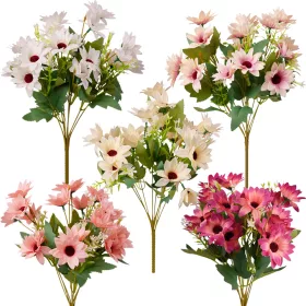   Buchet de flori artificiale din mătase, 37cm - Mix 24 bucăți