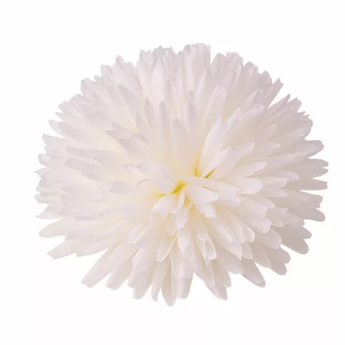 Cap de crizantemă din mătase, 21cm - Alb