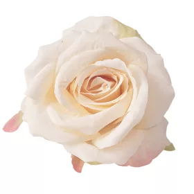 Cap de trandafir din mătase, 9cm - Crem