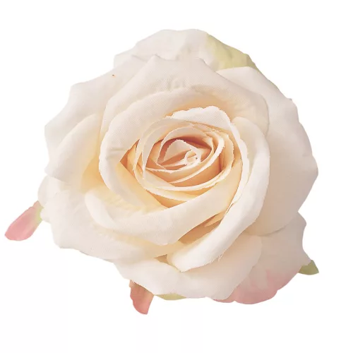 Cap de trandafir din mătase, 9cm - Crem
