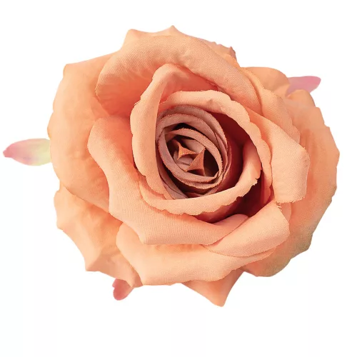 Cap de trandafir din mătase, 9cm - Piersică